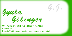 gyula gilinger business card